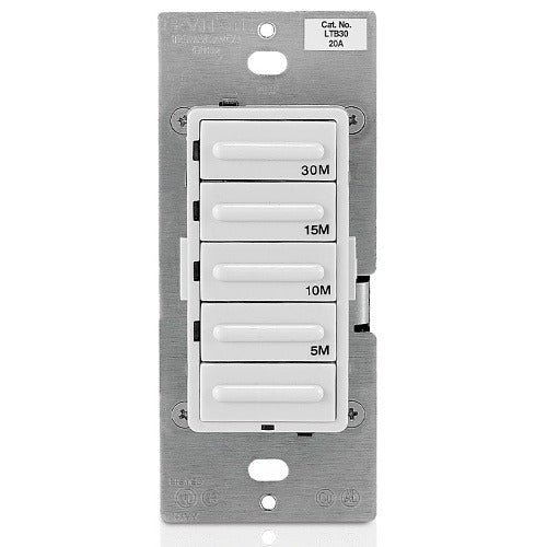 LEVITON LEVITON LTB30-1LZ Decora Countdown Timer Switch 120 Volt 20 Amp 1800 Watt