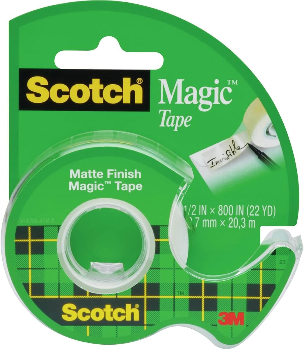 3M 3M 119 Scotch Magic Office Tape (1/2 in x 800 in, Dispenser MMM119)