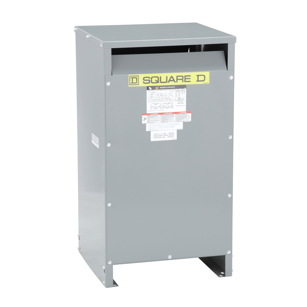 Square D EE50S3H Energy Efficient Transformer 50 kVA 240 x 480 VAC Primary 120/240 VAC Secondary