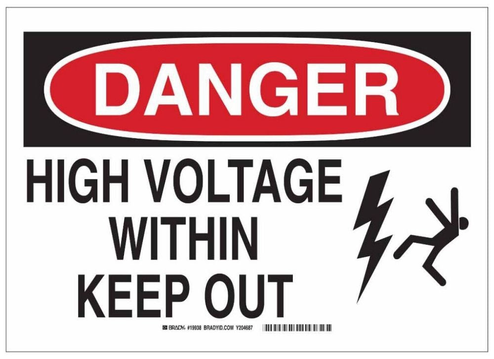 BRADY Brady 19937 Electrical Hazard Sign 14 in x 10 in