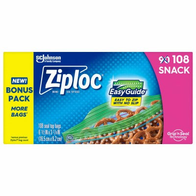 SC JOHNSON S C Johnson Wax 1359 Ziploc Snack Bags 80 Count