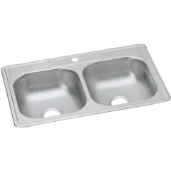 Elkay D233221 Dayton Stainless Steel 33 x 22 x 6-9/16 Double Bowl Drop-in Sink