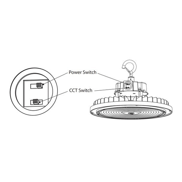 RAB LIGHTING Rab Lighting H15B H15 Field-Adjustable High Bay 150/120/100W (9.06 in) H15B