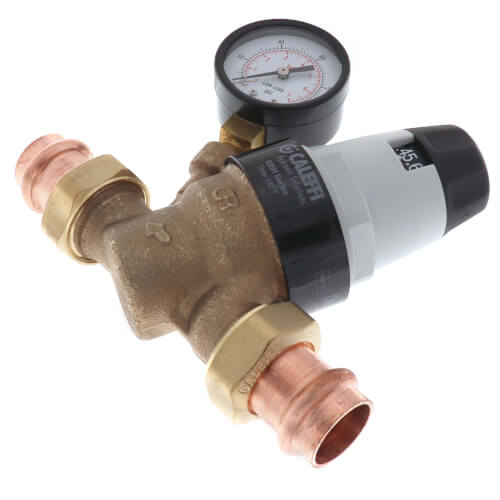 Caleffi 535651HA 3/4 Press Pressure Reducing Valve w/ Gauge (Low Lead, Pre-adjustable)