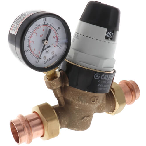 Caleffi 535651HA 3/4 Press Pressure Reducing Valve w/ Gauge (Low Lead, Pre-adjustable)