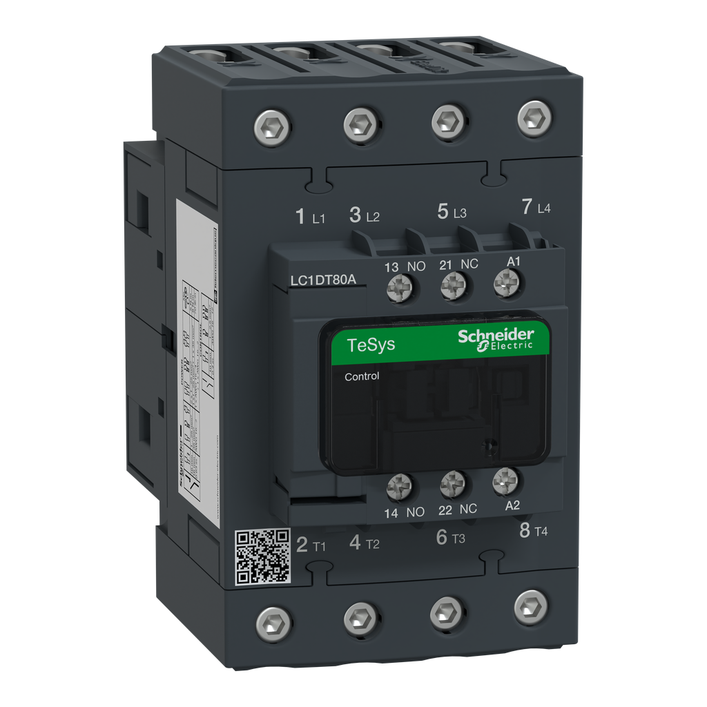 Schneider Electric LC1DT80AG7 IEC Contactor, T 80A RESISTIVE 4 POLE