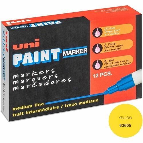 UNI-BALL Uni-ball Corporation UBC63605DZ Paint Marker Yellow 12pk