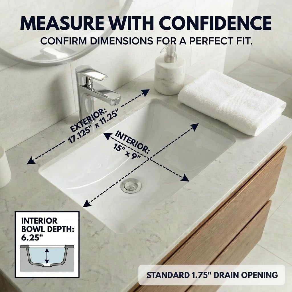 NANTUCKET SINKS Nantucket Sinks UM-159-W Undermount Bathroom Sink