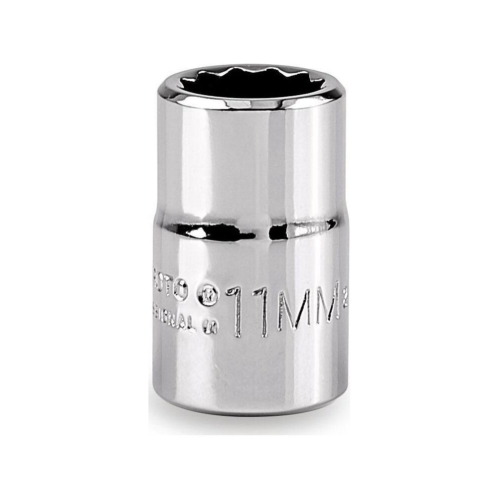 PROTO Proto J5211M 11mm 3/8 Drive 12-point Chrome Hand Socket