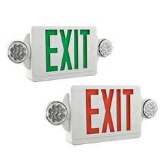 Lithonia Lighting LHQM-LED-G-M6 Emergency Exit Unit Combo, 2-Lamp, 9.6 Volt, Green Letter