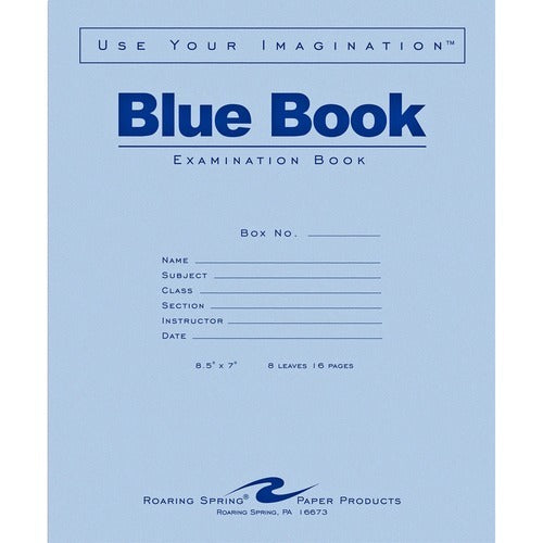 ROARING SPRING Roaring Spring ROA77512 Blue Exam Book 8.5x7 Pack of 50