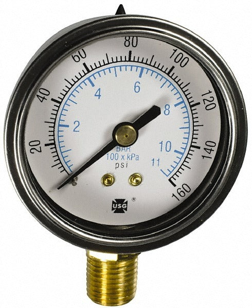 AMETEK Ametek 165284 Pressure Gauge 0-100 Psi 2 in Lower Mount
