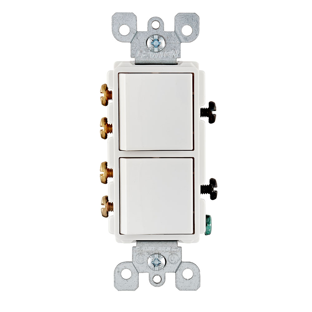 Leviton 5643-W 120/277 Volt 15 Amp 3-Way AC Combination Switch