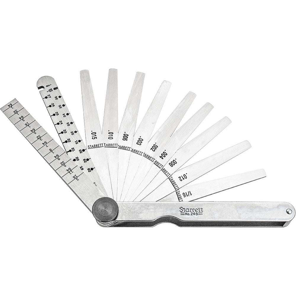 STARRETT Starrett 51170 Tapered Feeler Gage Set 9 Piece