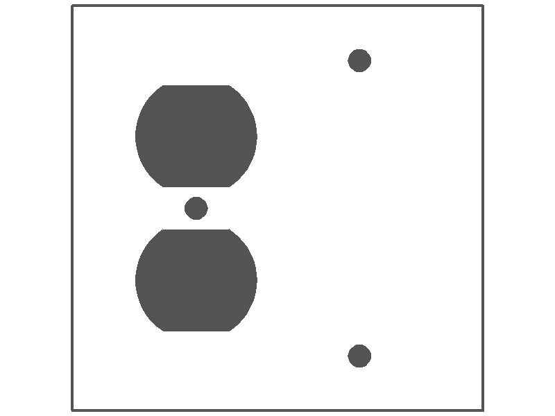 MULBERRY METAL PRODUCTS Mulberry Metal Products 86542 2-Gang Duplex/Blank Wallplate (4.5 in H x 4.562 in W) 09532786542