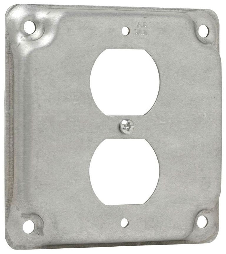 EATON EATON TP516 4 Square Surface Cover 1 Duplex Receptacle 1/2 Raised 5.5cu.in Steel