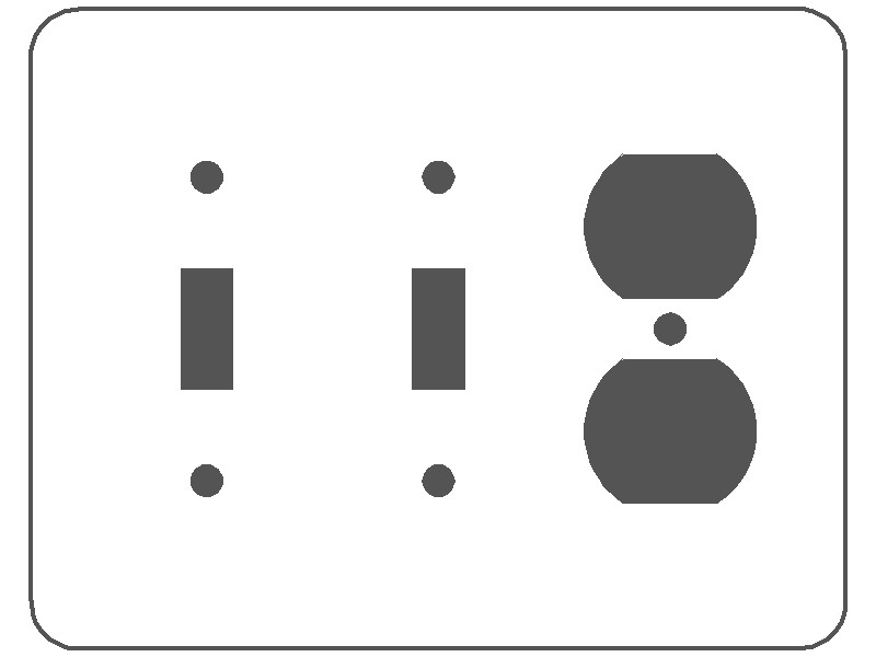 MULBERRY METAL PRODUCTS Mulberry Metal Products 75543 3-Gang Princess Wallplate (5 in. x 6.375 in.)
