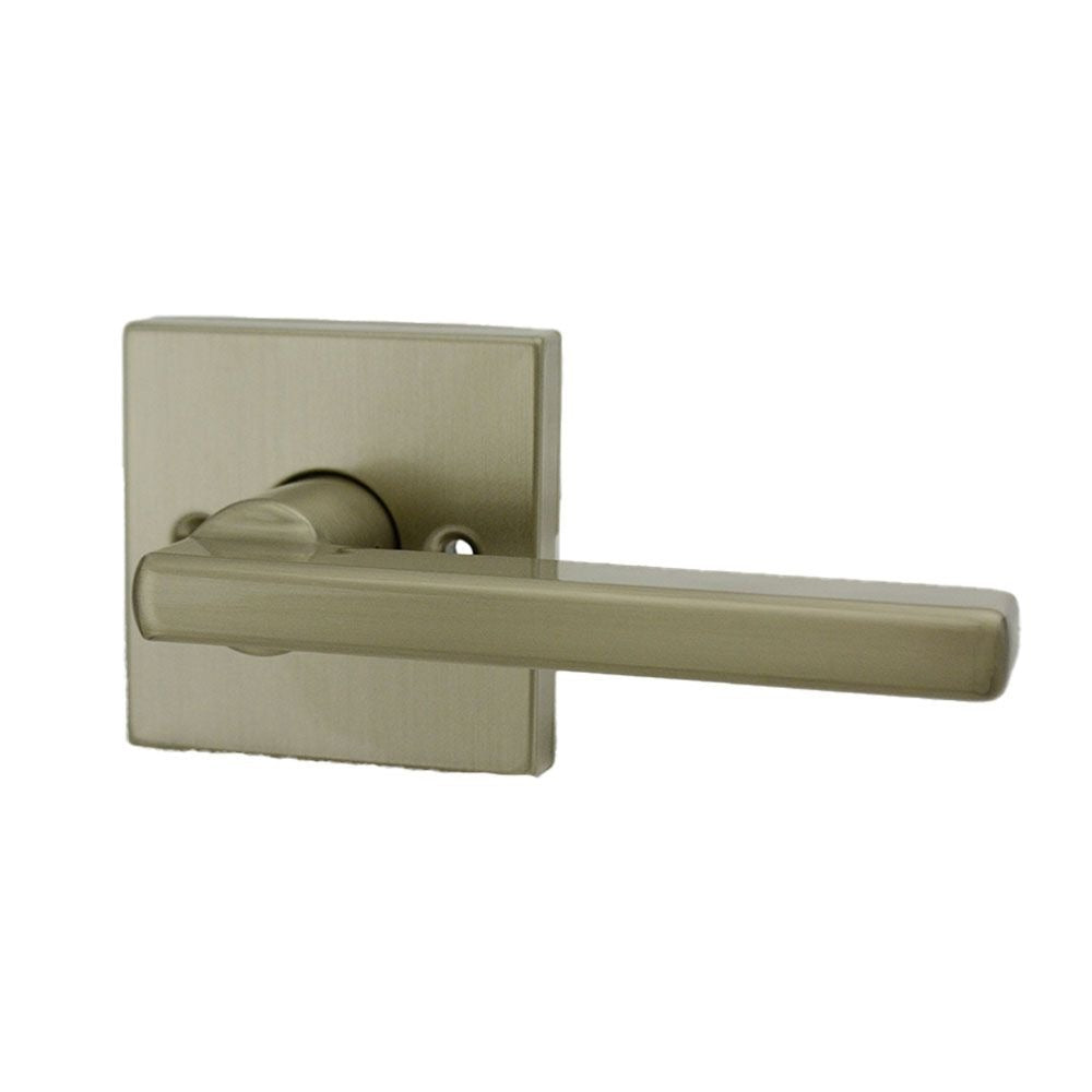 KWIKSET Kwikset 966HFLSQT-15.UNIV Halifax Lever Handleset Trim Satin Nickel