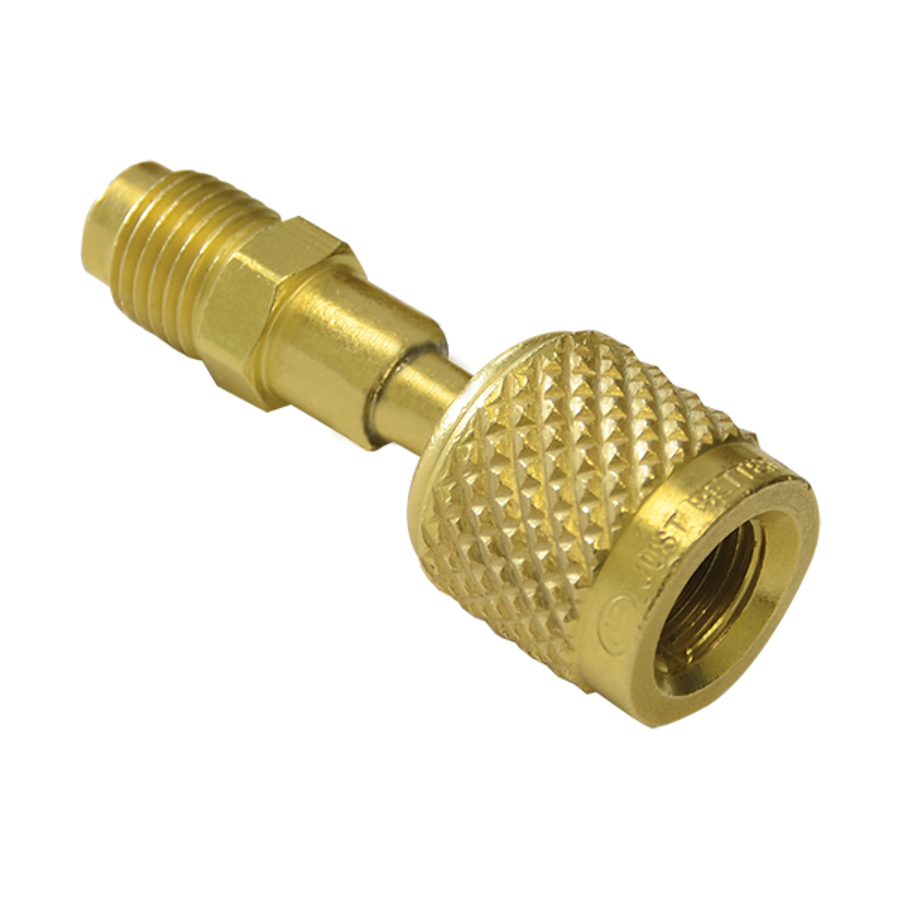 JB Industries QC-A2L-LH Reverse Thread Adapter, 1/4 Female SAE Left-Handed x 1/4 Male Flare A2L Compatible