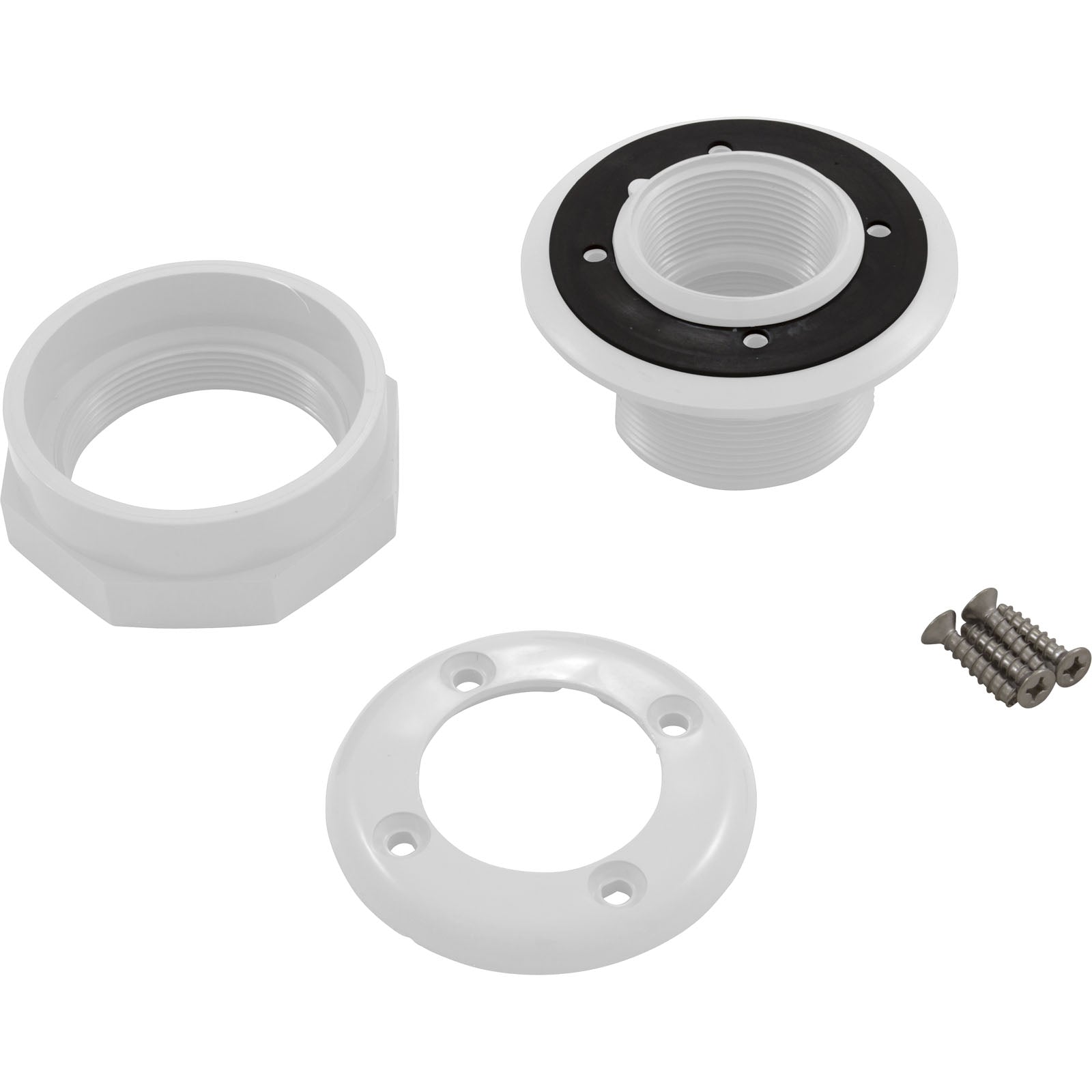 Custom Molded Products 25522-000-000 Wall Fitting 1-1/2 Inch x 3-1/2 Inch with Nut White