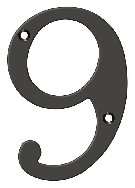 DELTANA Deltana RN4-9U10B 4 Inch Brass Address Number Oil Rubbed Bronze