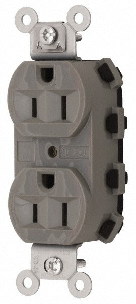 HUBBELL Hubbell SNAP5262GYA Duplex Receptacle 15A 125V Gray