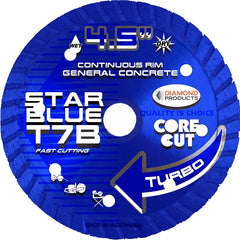 Diamond Products 74960 Diamond Products 4-1/2 Star Blue High Speed Turbo Diamond Blade