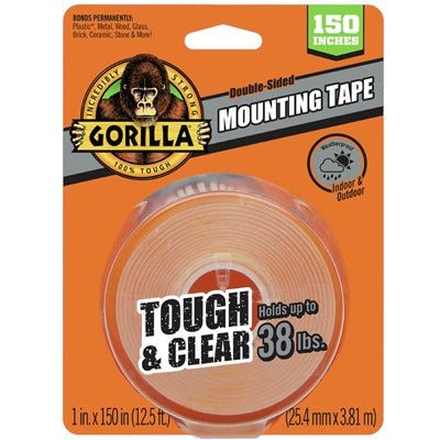 GORILLA Gorilla 6036002 Clear Mounting Tape 1 Inch X 150 Inch