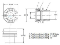 AquaStar 305 Flush Mount Return Fitting with Water Stop