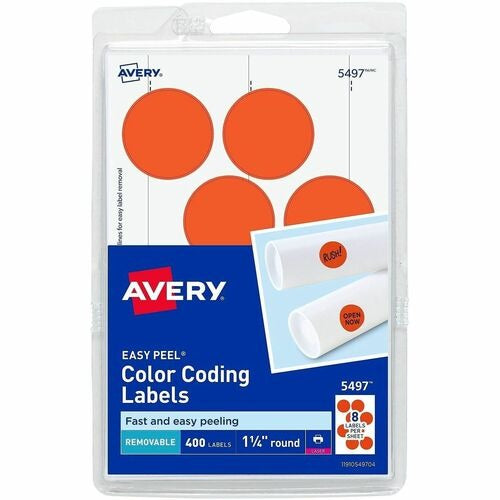 AVERY Avery AVE05497 Round Color-coding Labels Neon Red 400pk