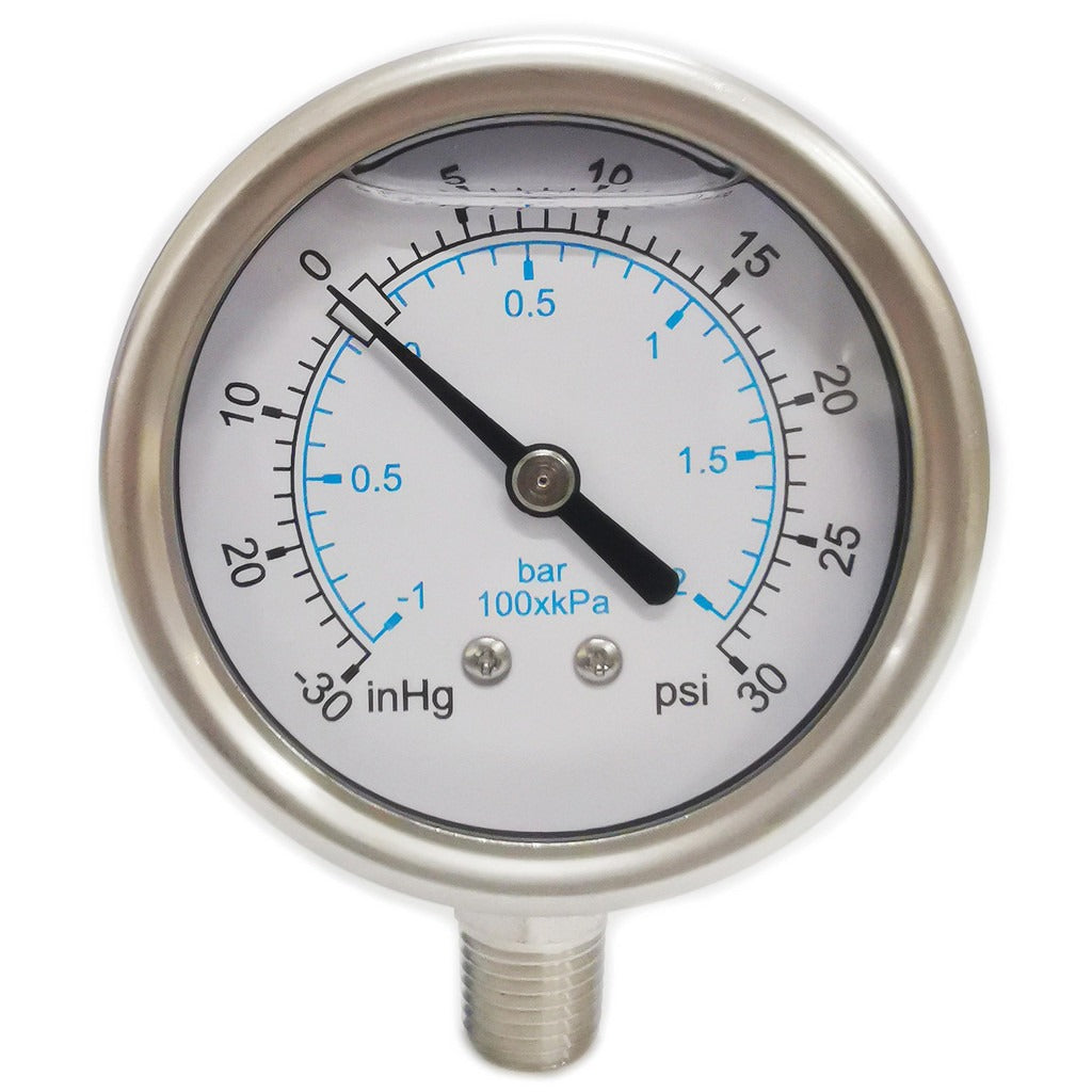 VALUE COLLECTION Value Collection 116AL25V30 Compound Pressure Gauge 30 Psi