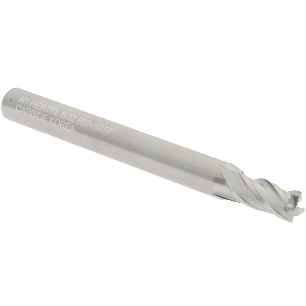 HERTEL Hertel 750037 Square End Mill 5/32 in 4 Flute Solid Carbide