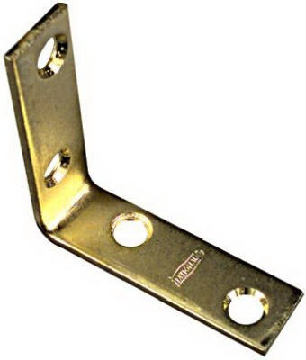 NATIONAL HARDWARE National Mfg N190-835 Corner Iron 2x5/8 in Bright Brass 4 Pack