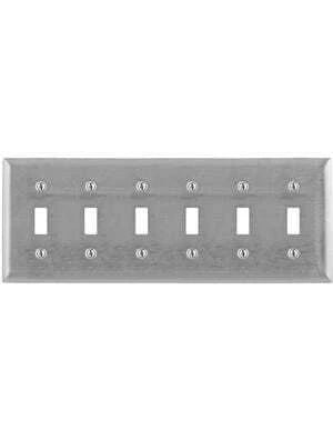 MULBERRY METAL PRODUCTS Mulberry Metal Products 93076 6-Gang Toggle Wallplate Standard Size 11.812 x 4.5 in
