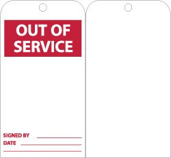 ACCUFORMNMC Accuformnmc RPT176 Lockout Tag Notice Out of Service Vinyl