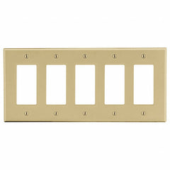 Hubbell P265I Rocker Wall Plate 5 Gangs Ivory