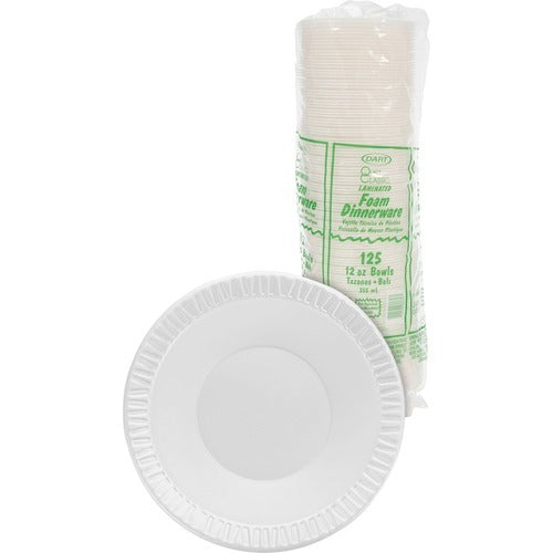 DART Dart Container Corp DCC12BWWQR Foam Bowl 10-12 Oz 125 Pack