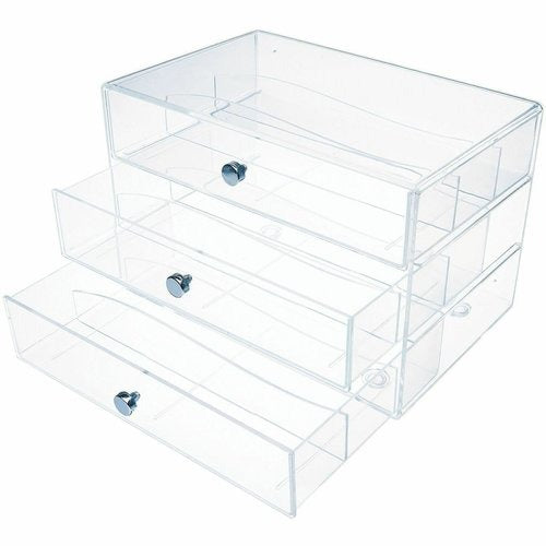 DEFLECTO Deflecto DEF350901CR 3-Drawer Storage Organizer (10 inches W x 6.8 inches D x 7 inches H)