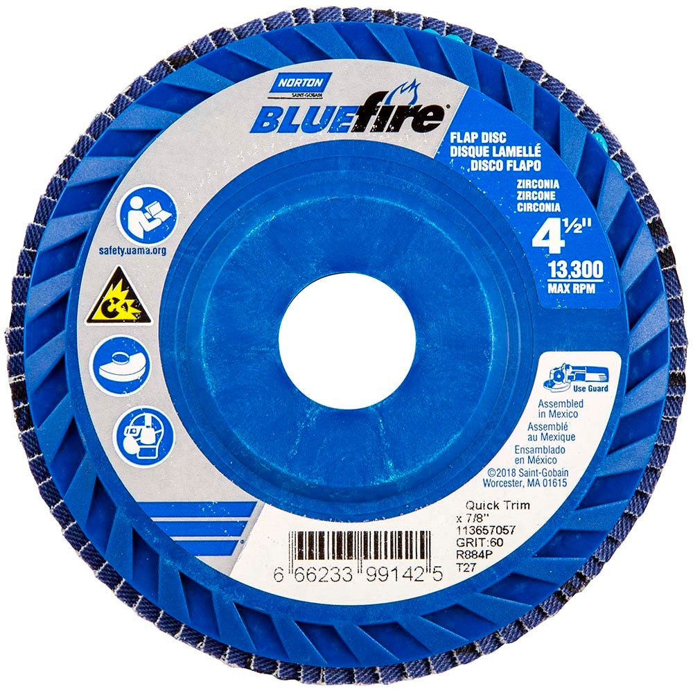 NORTON Norton 66623399142 Flap Disc 4-1/2 in 60 Grit Type 27