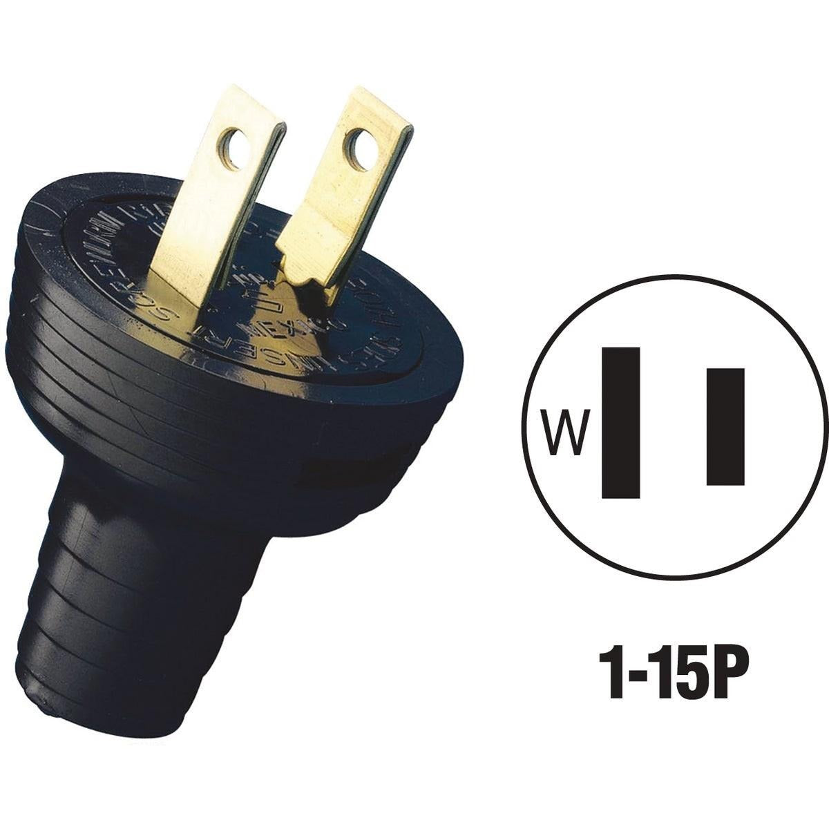 LEVITON Leviton 010-48642-02E 15A 125V 2-Wire 2-Pole Round Cord Plug