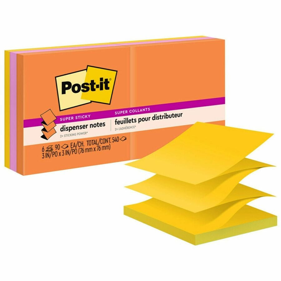 3M 3M MMMR3306SSUC Super Sticky Pop-Up Refill (3 x 3, 6 Pack) R330-6SSUC