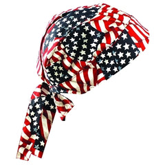 OccuNomix TN5-WAV Tuff Nougies Regular Tie Hat One Size Wavy Flag