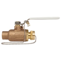 Apollo 70LF244HC Ball Valve Lead Free Bronze 3/4 Inch Solder x Hose Standard Port Stainless Steel Ball and Stem