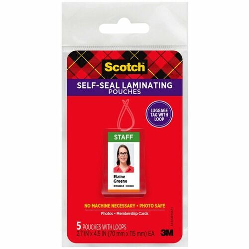 3M 3M MMMLS8535G Luggage Tag Laminating Pouches 5-pack