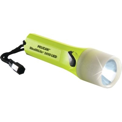 Pelican 024100-0101-247 2410PL StealthLite Flashlight 4 AA 183 Lumens Hi-Vis Yellow Glow-in-the-Dark Shroud