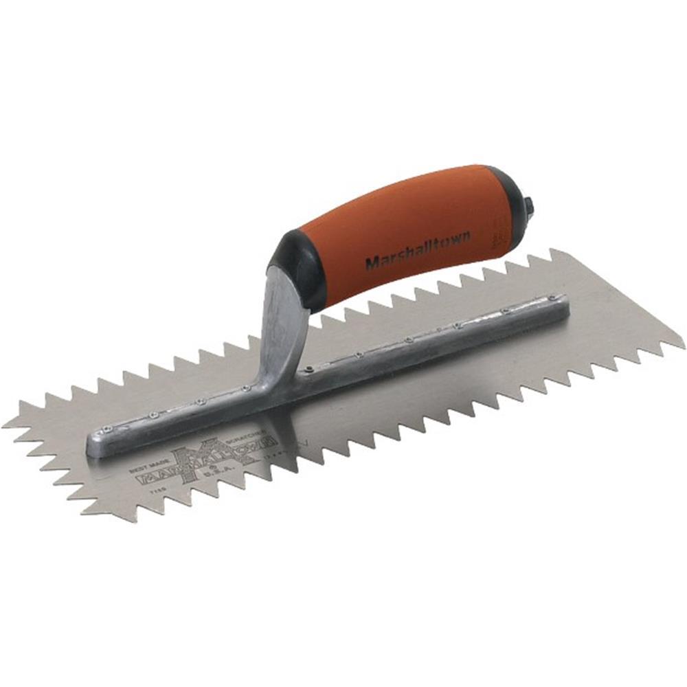 Marshalltown 715SD Scratcher Trowel W/11 2 V Groove Durasoft Handle