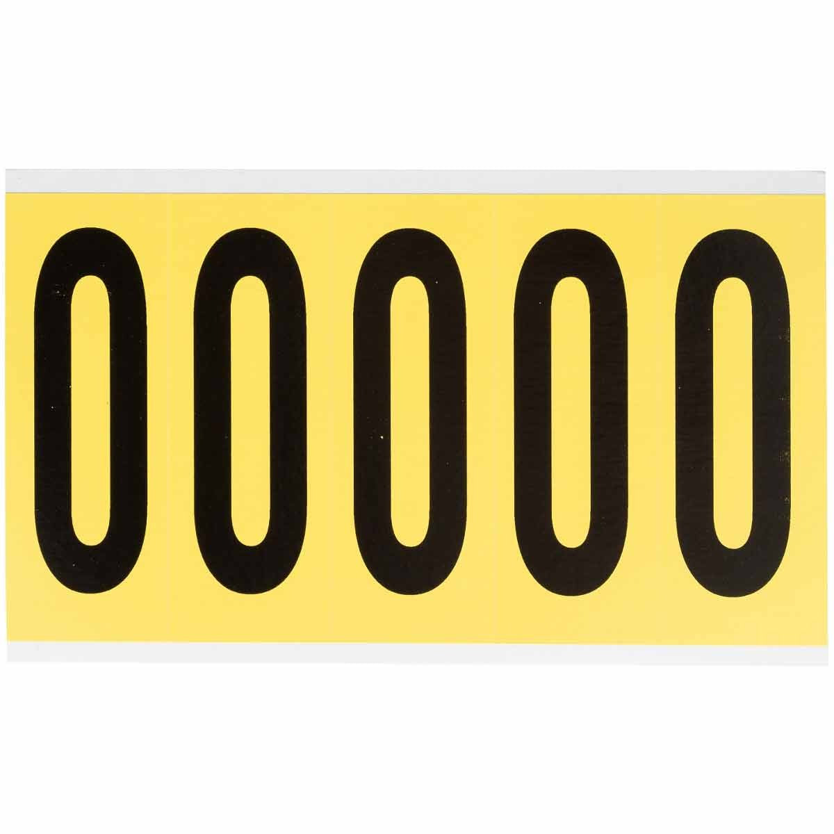 BRADY Brady 3460-0 Repositionable vinyl number label 4 in card of 5