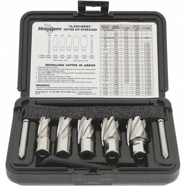 HOUGEN Hougen 12005 Hss Annular Cutter Set 5/8 to 1-1/8 in 8 Pc