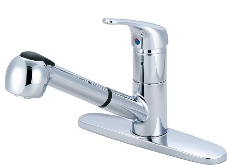 Pioneer K-5030 Elite Single Handle Kitchen Pull-Out Faucet PVD Brushed Nickel Finish