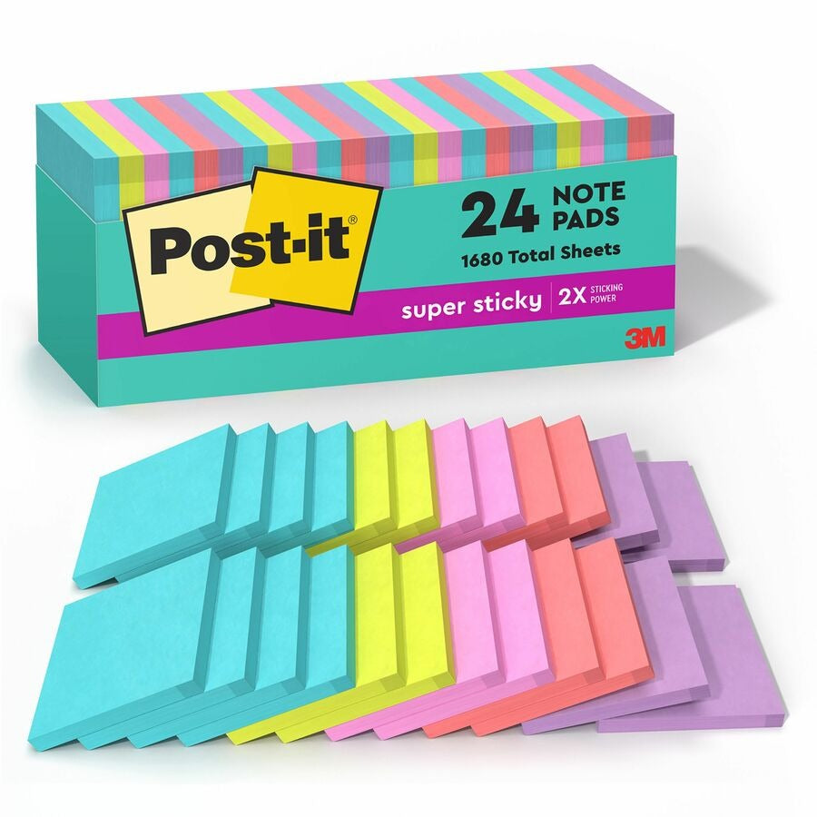 3M 3M MMM65424SSMIACP Super Sticky Notes (3 x 3, 24 pads, 1680 count)